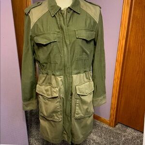 GAP 3/4 Length Utility Jacket, Olive Green, size small